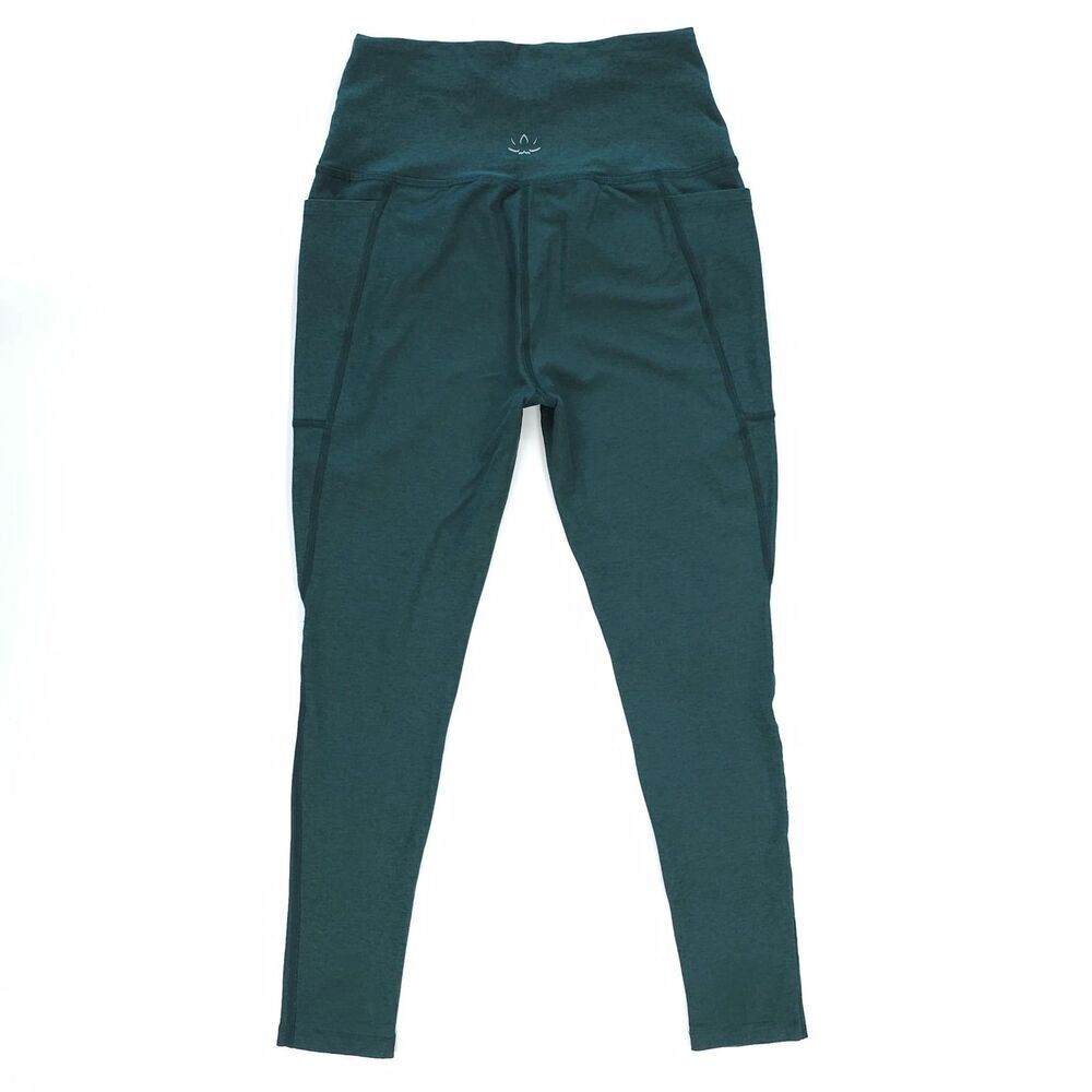 BEYOND YOGA Spacedye Out Of Pocket High Waisted Midi Leggings Emerald Green Boho - Picture 5 of 9